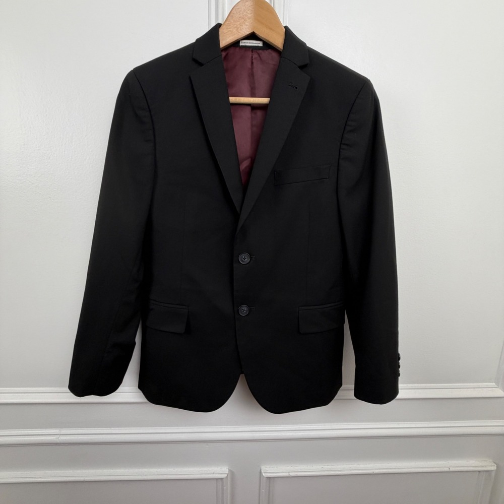 Joseph Abboud Boys Black 2-Button Suit Jacket Blazer Size 14R‎ Formal Wedding